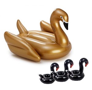 Hinchable XXL Cisne de Oro para piscina para toda la familia